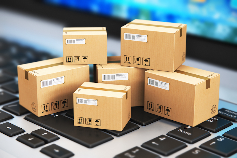 Packages being prepared for shipping